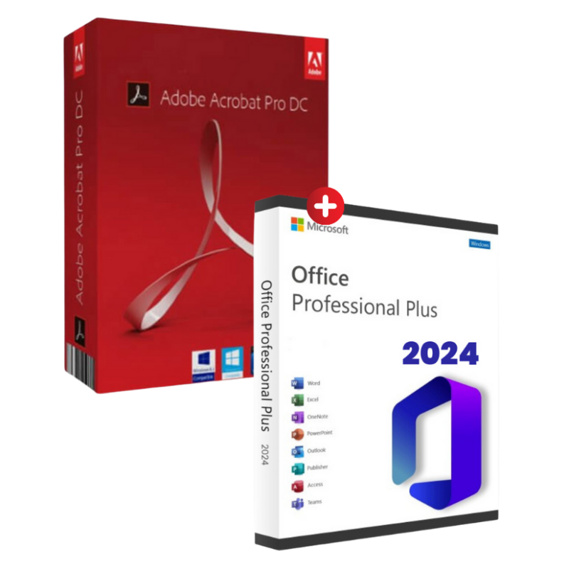 Microsoft Office Professional Plus 2024 &  Adobe Acrobat Pro 2021 (Bundel)